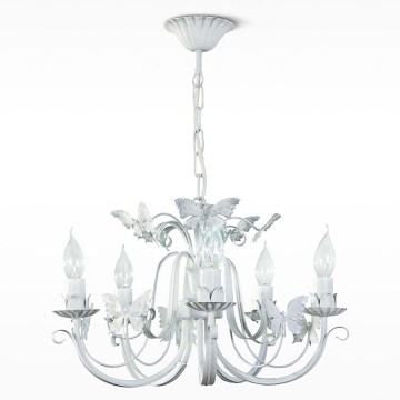 Hanglamp aan ketting FARFALA 5xE14/40W/230V patina