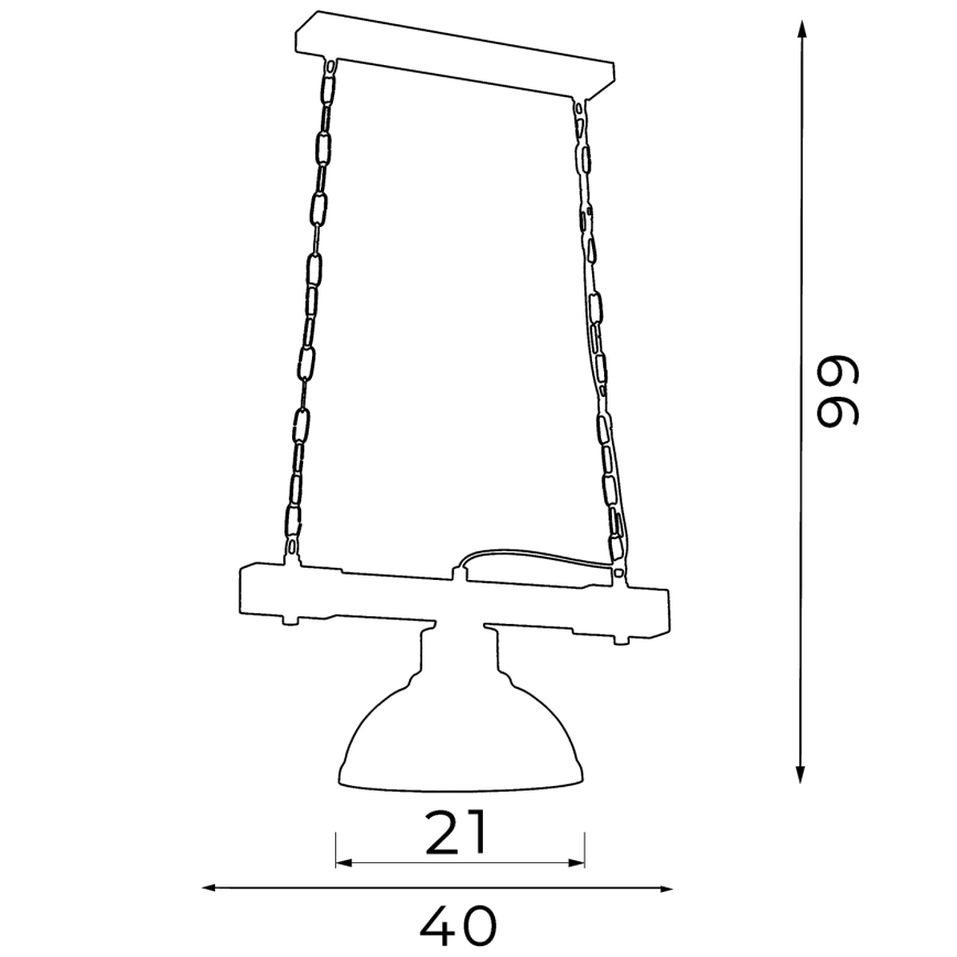 Hanglamp aan ketting HAKON 1xE27/60W/230V donker