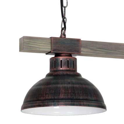 Hanglamp aan ketting HAKON 2xE27/60W/230V patina