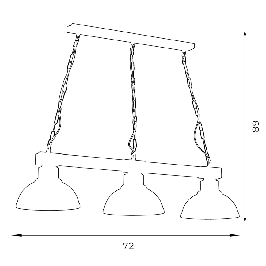 Hanglamp aan ketting HAKON 3xE27/60W/230V licht