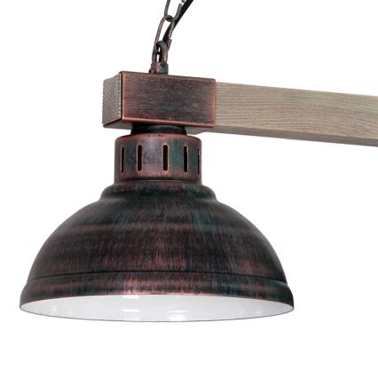 Hanglamp aan ketting HAKON 3xE27/60W/230V patina