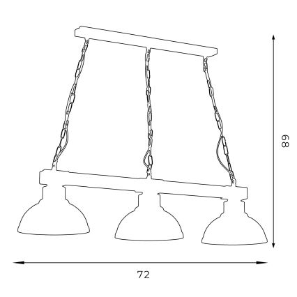 Hanglamp aan ketting HAKON 3xE27/60W/230V patina