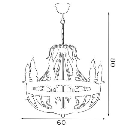 Hanglamp aan ketting LOARA 10xE14/60W/230V