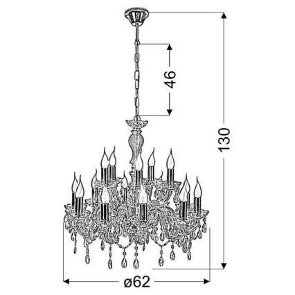 Hanglamp aan ketting MARIA TERESA 15xE14/40W/230V