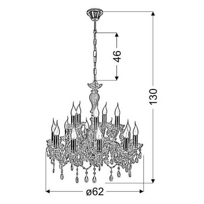 Hanglamp aan ketting MARIA TERESA 15xE14/40W/230V