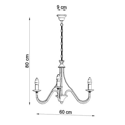 Hanglamp aan ketting MINERWA 3 3xE14/40W/230V wit