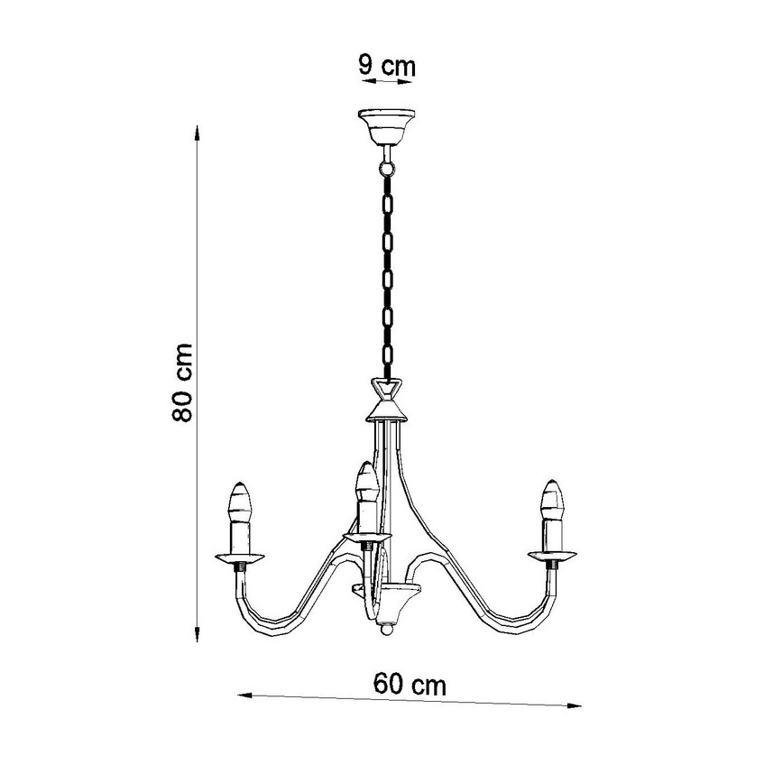 Hanglamp aan ketting MINERWA 3 3xE14/40W/230V wit