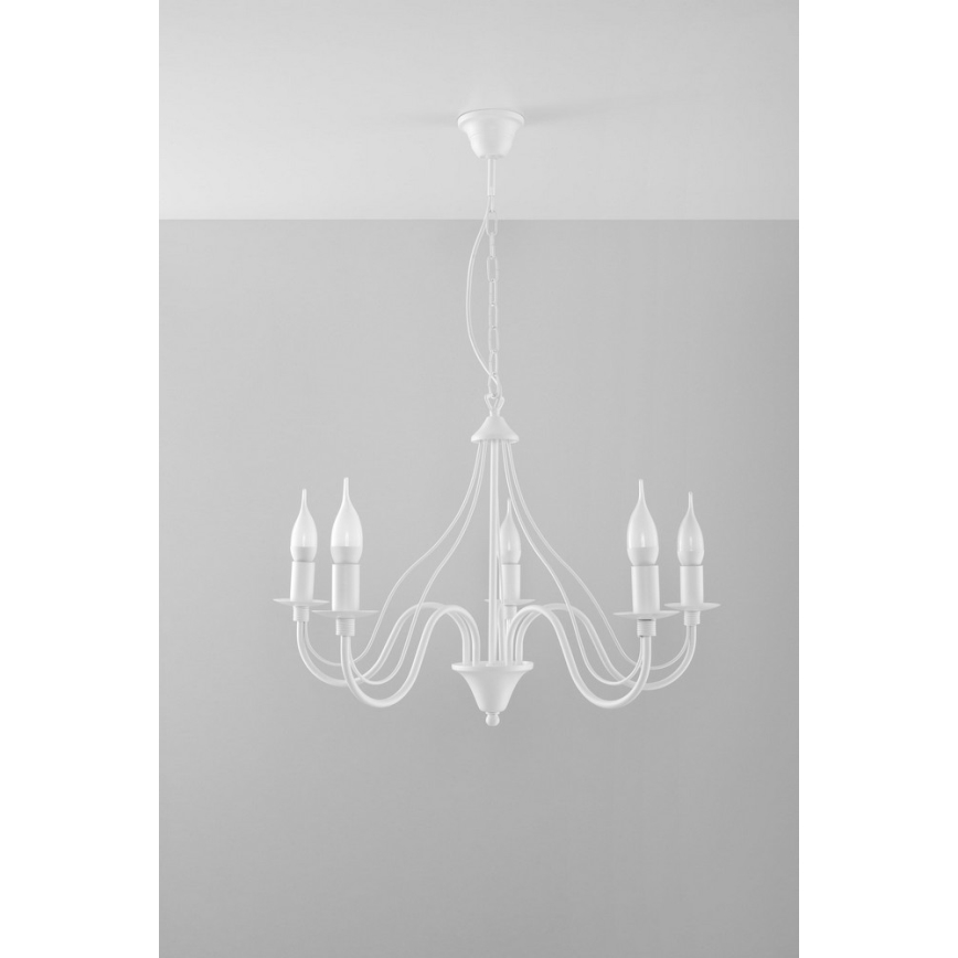 Hanglamp aan ketting MINERWA 5 5xE14/40W/230V wit