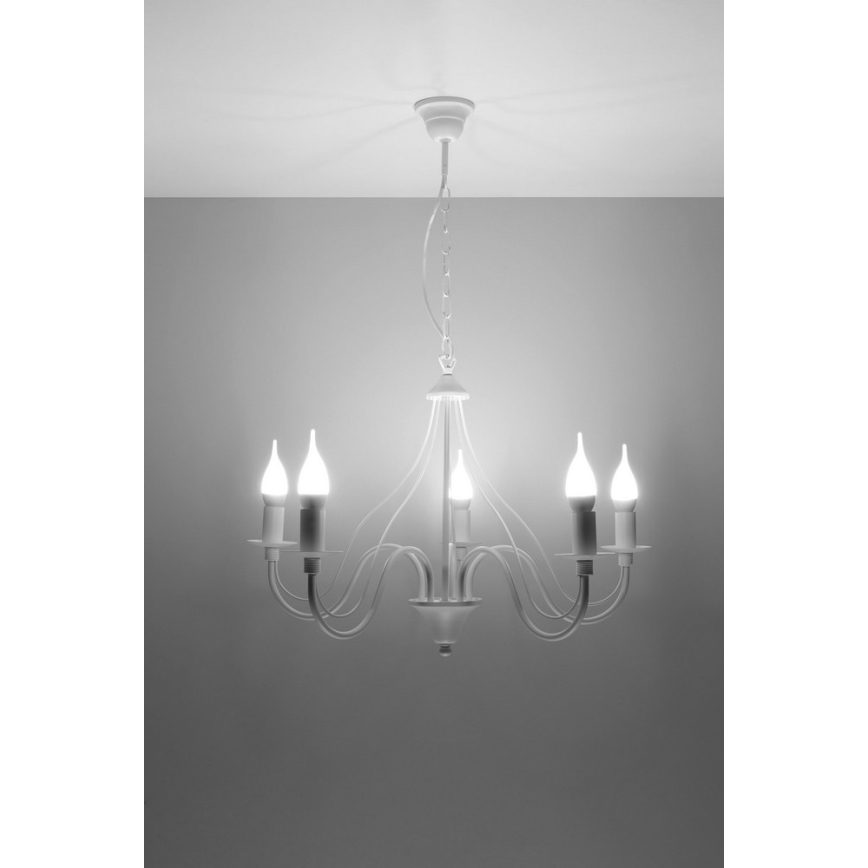 Hanglamp aan ketting MINERWA 5 5xE14/40W/230V wit