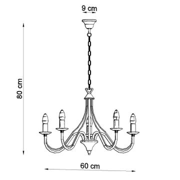 Hanglamp aan ketting MINERWA 5 5xE14/40W/230V wit