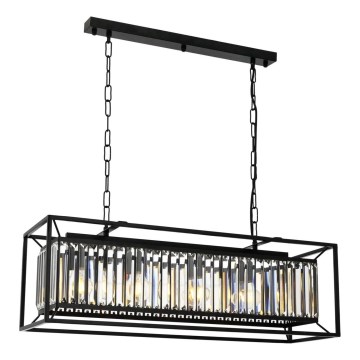 Hanglamp aan ketting PUNE 4xE27/40W/230V zwart