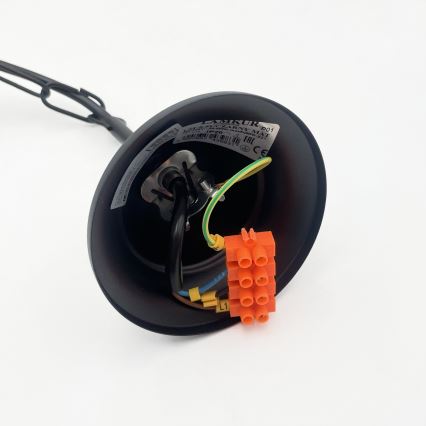 Hanglamp aan ketting RETRO 5xE27/60W/230V zwart/wit