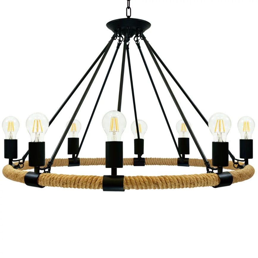 Hanglamp aan ketting ROPE ARTHUR 8xE27/20W/230V
