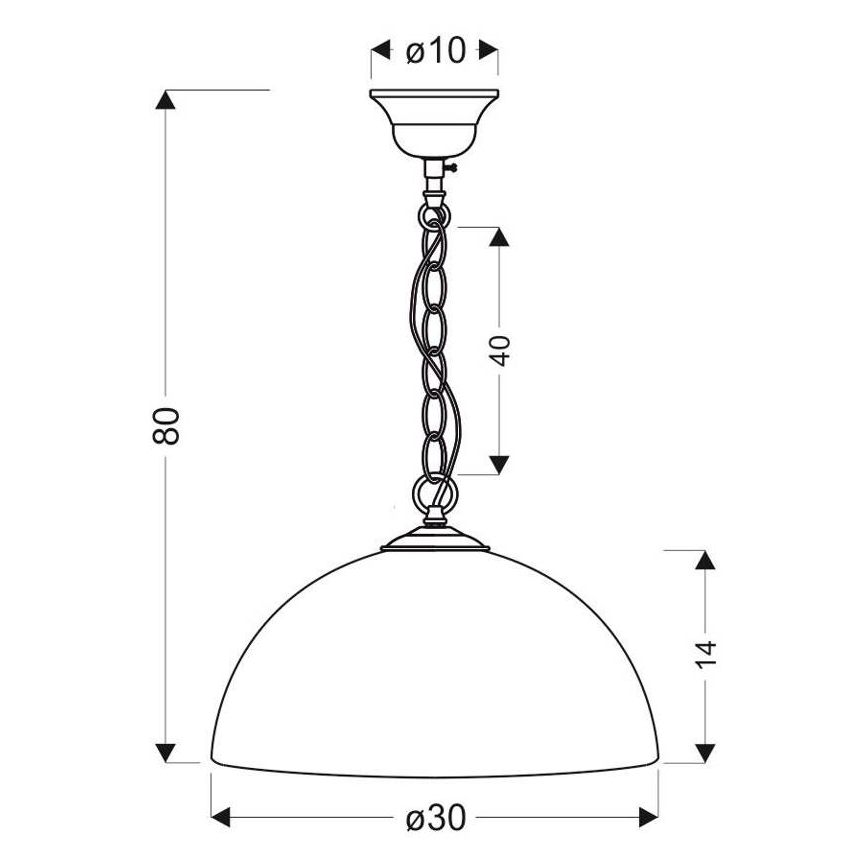 Hanglamp aan ketting SUGAR 1xE27/60W/230V wit