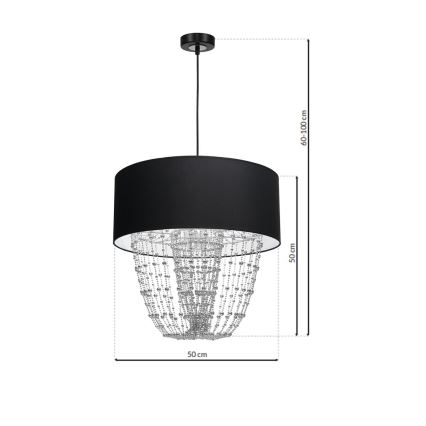 Hanglamp aan koord ALMERIA 1xE27/60W/230V