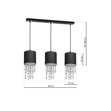 Hanglamp aan koord ALMERIA 3xE27/60W/230V