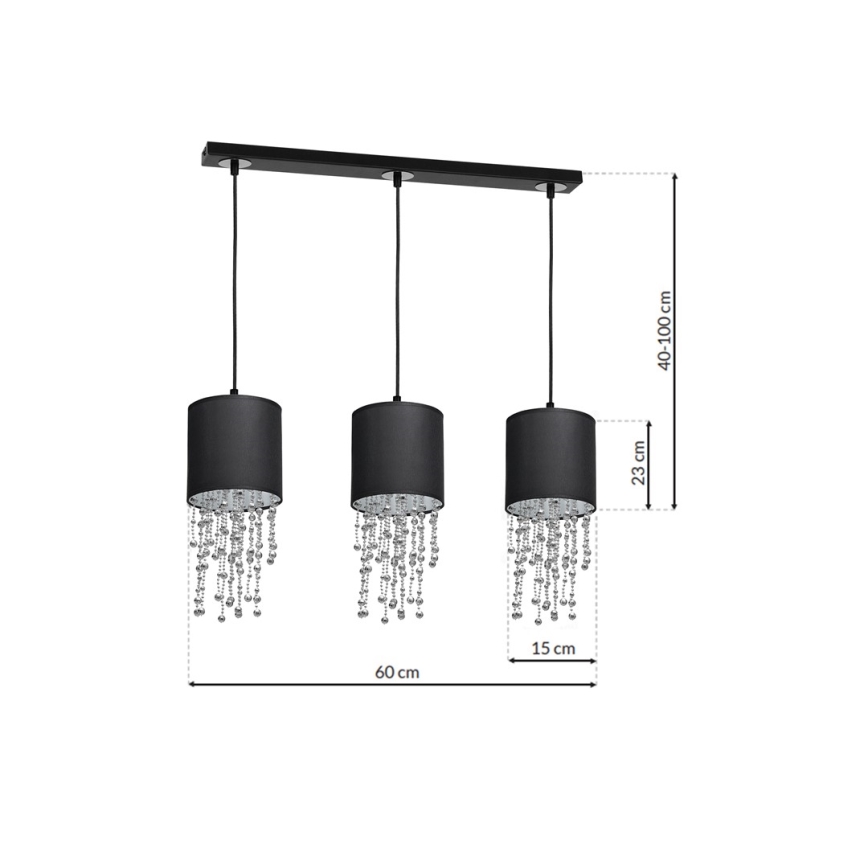 Hanglamp aan koord ALMERIA 3xE27/60W/230V