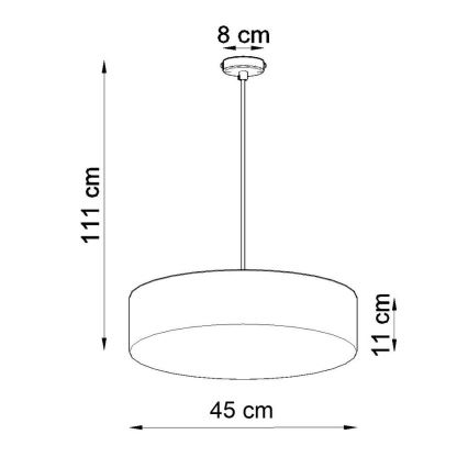 Hanglamp aan koord ARENA 45 3xE27/60W/230V grijs