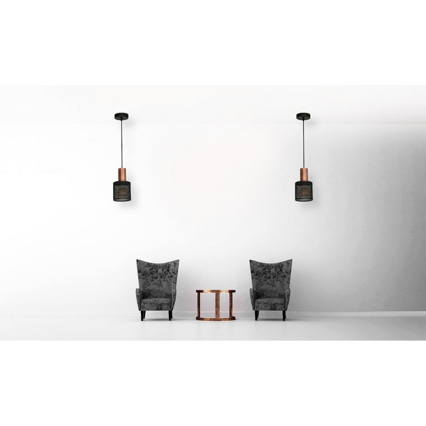 Hanglamp aan koord ARES BLACK 1xE27/60W/230V