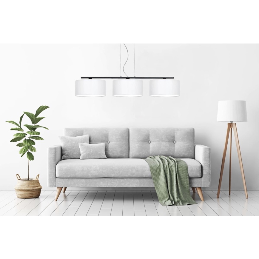 Hanglamp aan koord ASTRA 3xE27/60W/230V wit