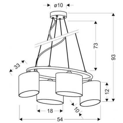 Hanglamp aan koord BAN 4xE14/40W/230V