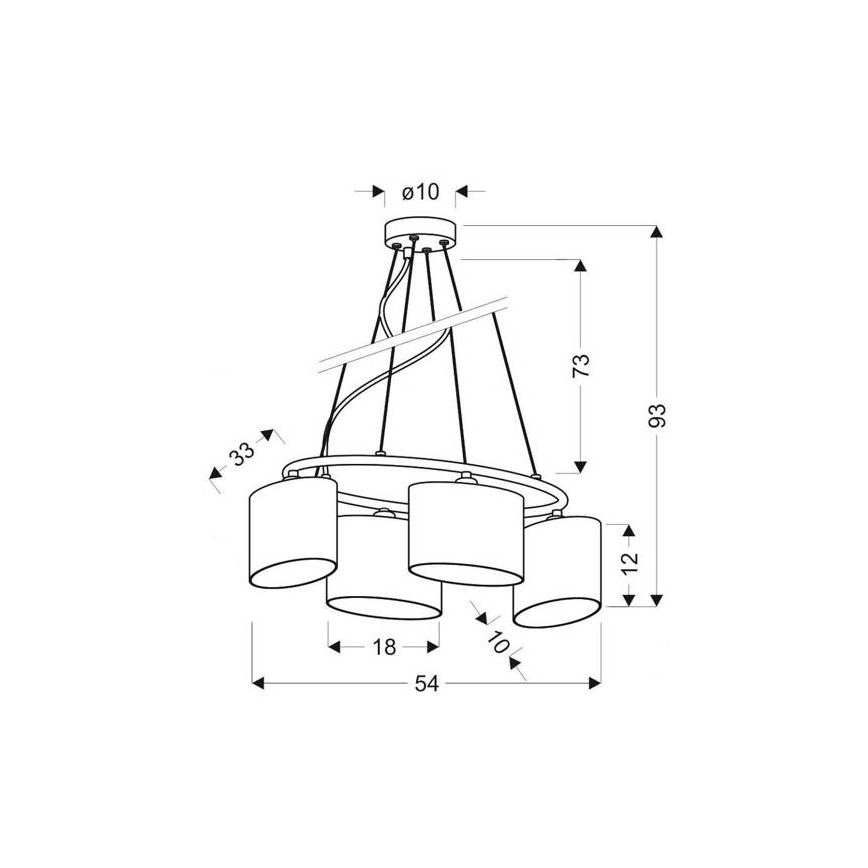 Hanglamp aan koord BAN 4xE14/40W/230V