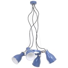 Hanglamp aan koord BJORN BLAUW 4xE27/60W/230V