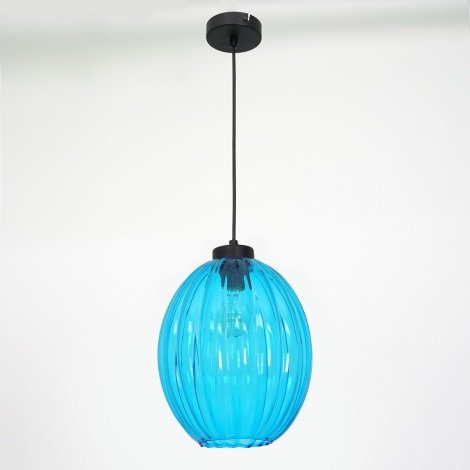 Hanglamp aan koord BLICK 1xE27/60W/230V blauw