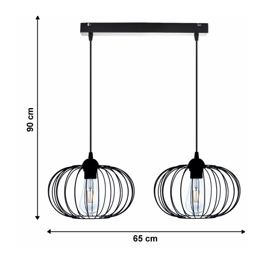 Hanglamp aan koord BOCCA 2xE27/60W/230V