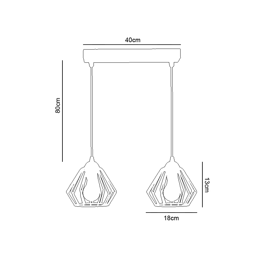 Hanglamp aan koord CEED 2xE27/60W/230V