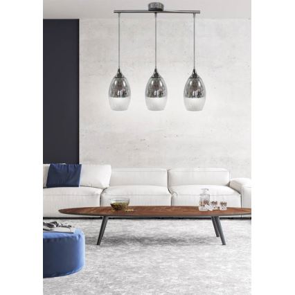 Hanglamp aan koord CELIA 3xE27/60W/230V