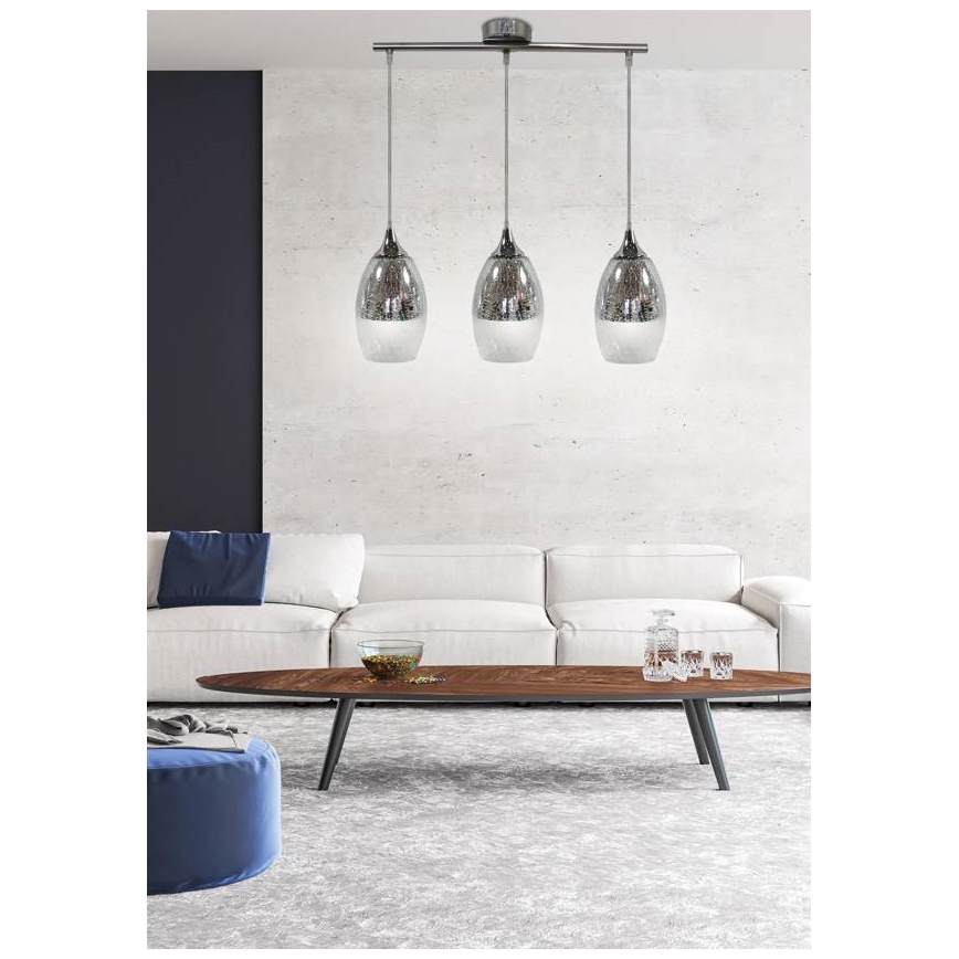 Hanglamp aan koord CELIA 3xE27/60W/230V