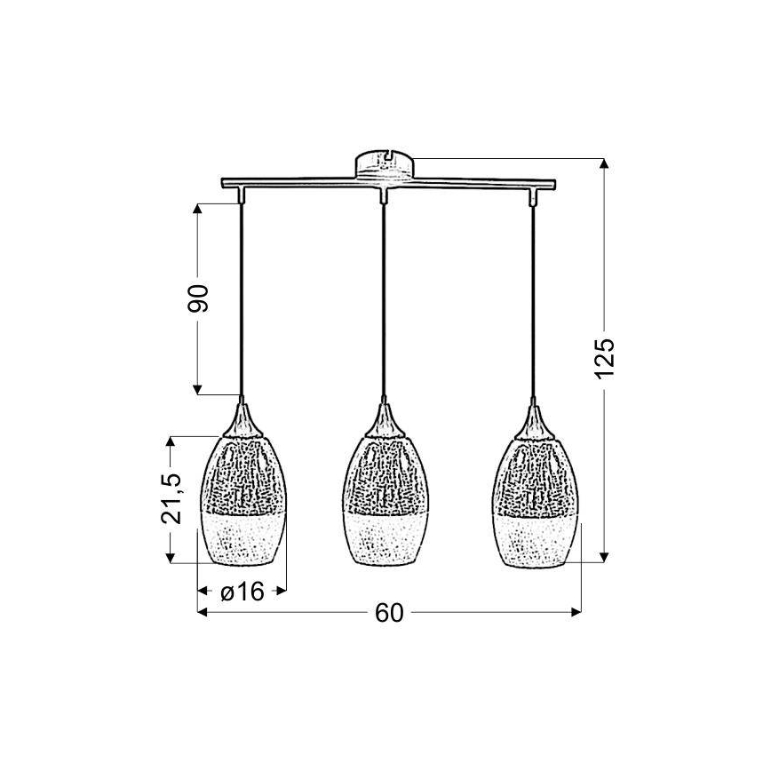 Hanglamp aan koord CELIA 3xE27/60W/230V