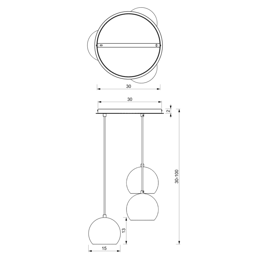 Hanglamp aan koord COOL 3xE27/60W