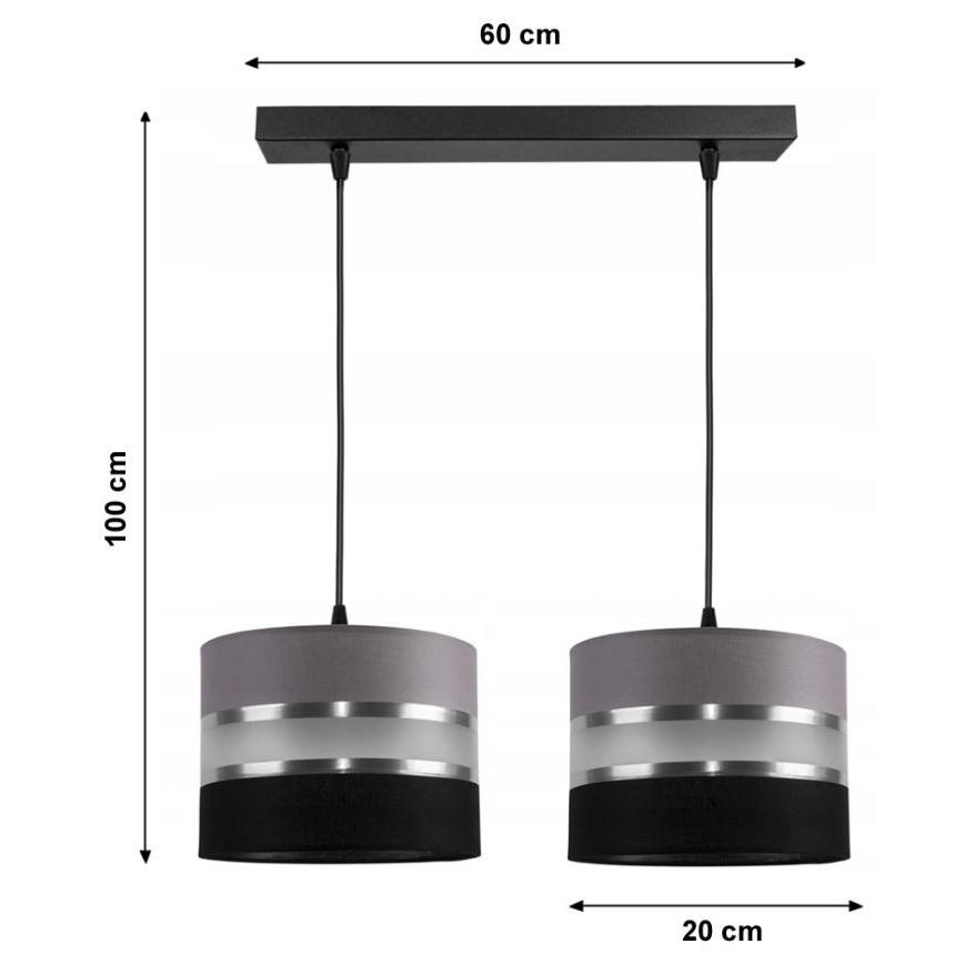 Hanglamp aan koord CORAL 2x E27 / 60W / 230V