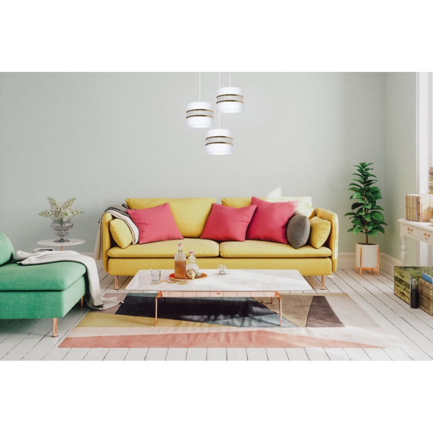 Hanglamp aan koord CORAL 3xE27/60W/230V wit