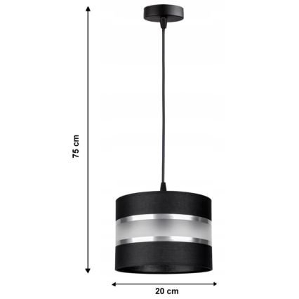 Hanglamp aan koord CORAL S 1xE27/60W/230V zwart