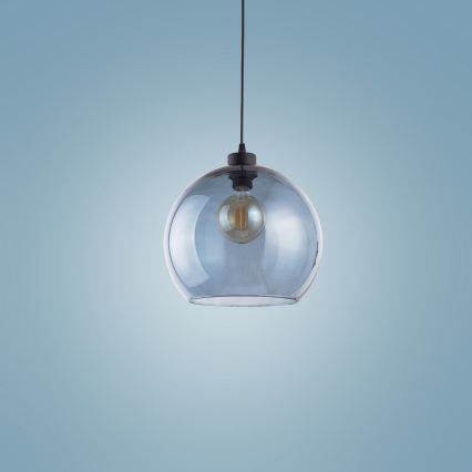 Hanglamp aan koord CUBUS 1xE27/60W/230V blauw