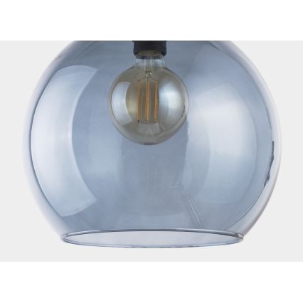 Hanglamp aan koord CUBUS 1xE27/60W/230V blauw