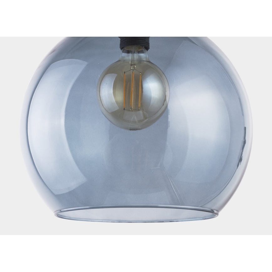 Hanglamp aan koord CUBUS 1xE27/60W/230V blauw