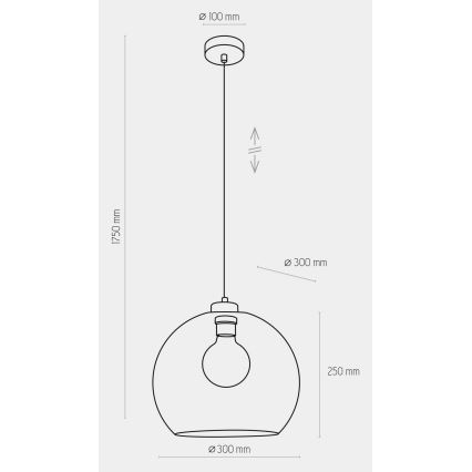 Hanglamp aan koord CUBUS 1xE27/60W/230V blauw