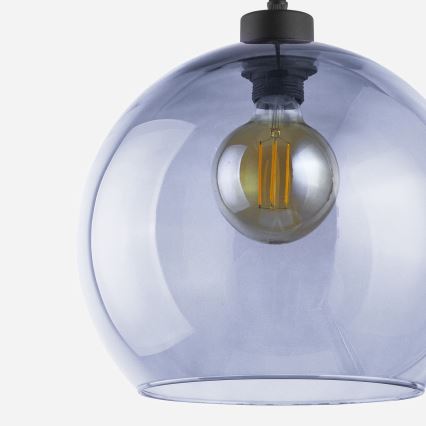 Hanglamp aan koord CUBUS 1xE27/60W/230V blauw