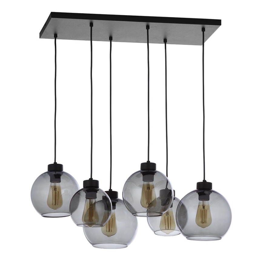 Hanglamp aan koord CUBUS 6xE27/60W/230V zwart