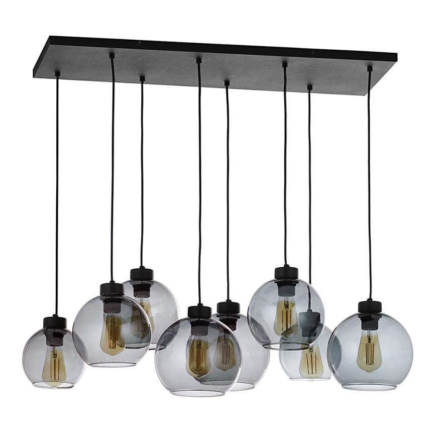 Hanglamp aan koord CUBUS 8xE27/60W/230V zwart