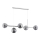 Hanglamp aan koord DANSA 5xE14/10W/230V grijs/glanzend chroom