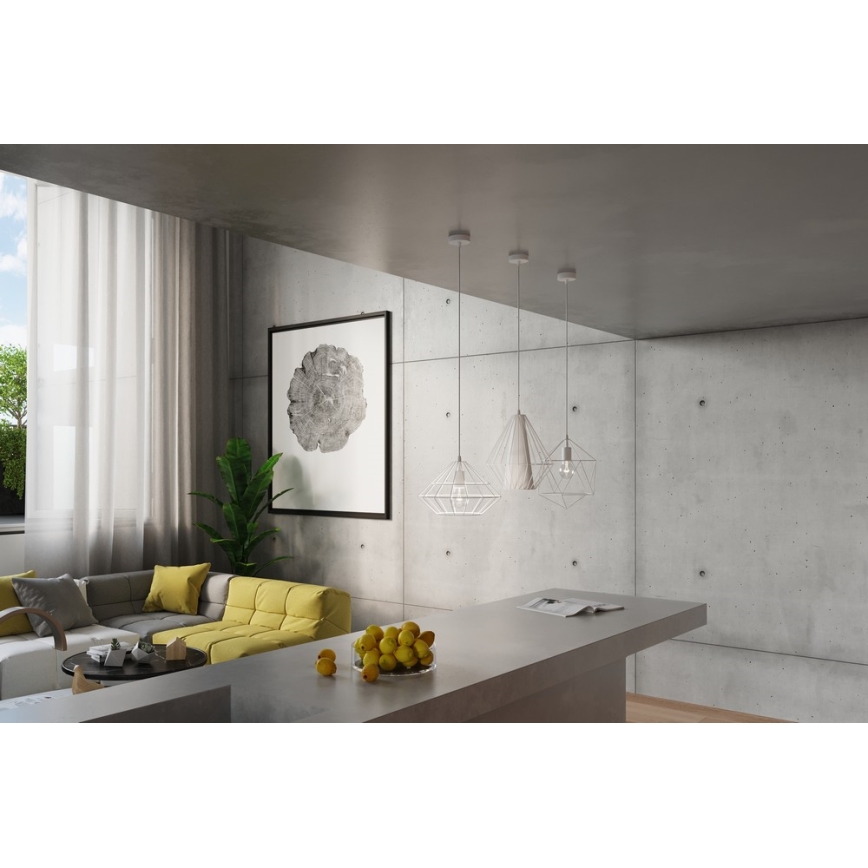 Hanglamp aan koord DEMI 1xE27/60W/230V wit