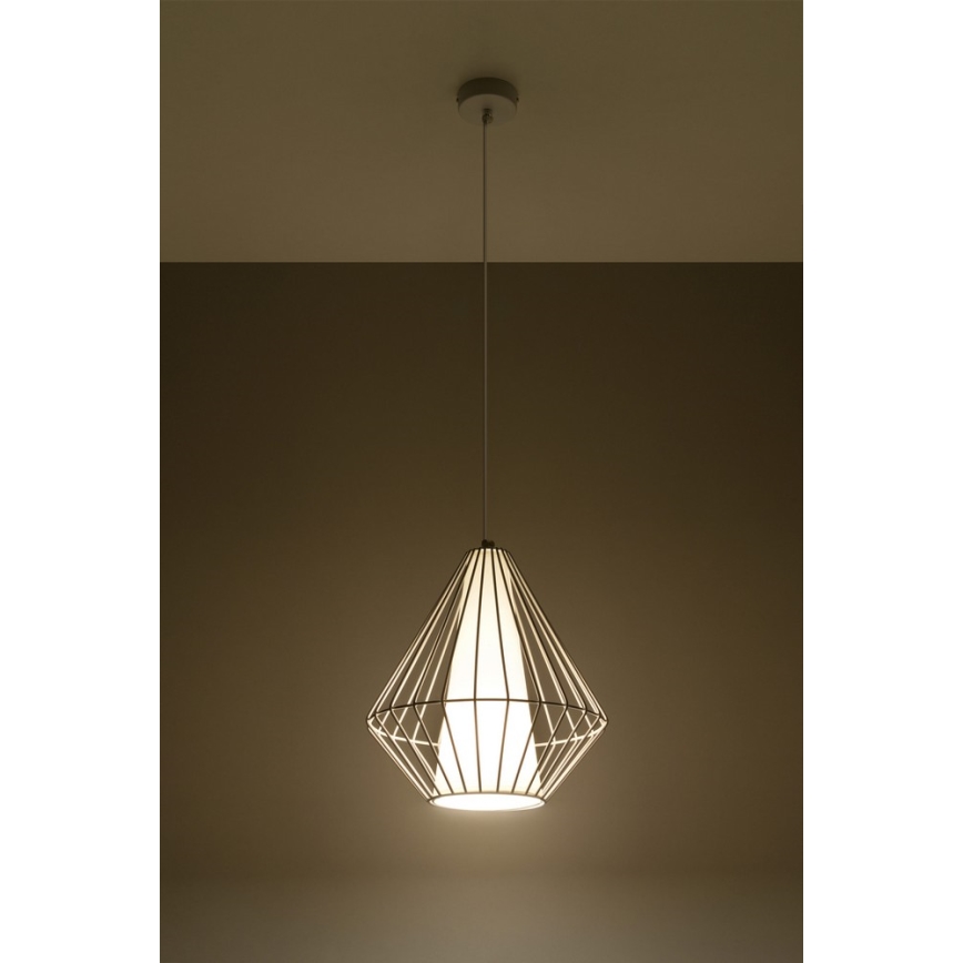 Hanglamp aan koord DEMI 1xE27/60W/230V wit