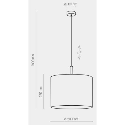 Hanglamp aan koord DEVA 1xE27/25W/230V wit