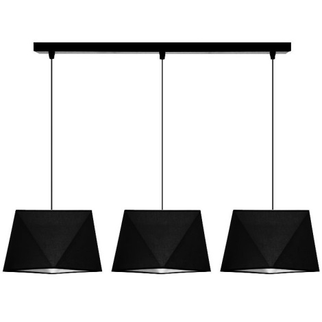 Hanglamp aan koord DIAMENT 3xE27/60W/230V zwart