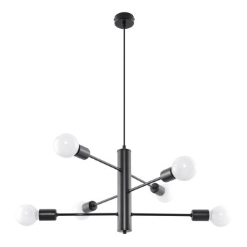 Hanglamp aan koord DUOMO 6 6xE27/60W/230V zwart